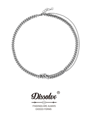 Dissolve设计感小众高级感潮拼接高街美式失衡荆棘古巴项链男女