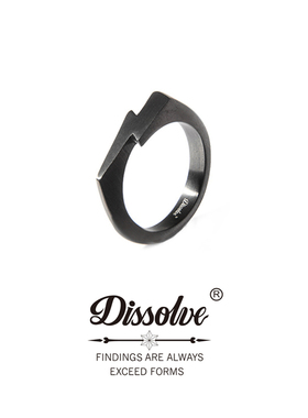 Dissolve戒指男潮个性ins潮牌嘻哈钛钢复古单身戒情侣闪电指环