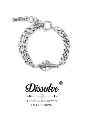 Dissolve古巴手链男潮ins小众设计高级感飞船简约钛钢情侣可调节