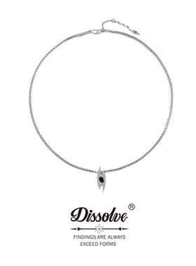 Dissolve项链男女潮原创设计情侣美式钛钢简约百搭切面黑钻吊坠