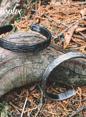 Dissolve手镯男女冷淡风复古ins情侣小众设计冷淡风复古简约钛钢