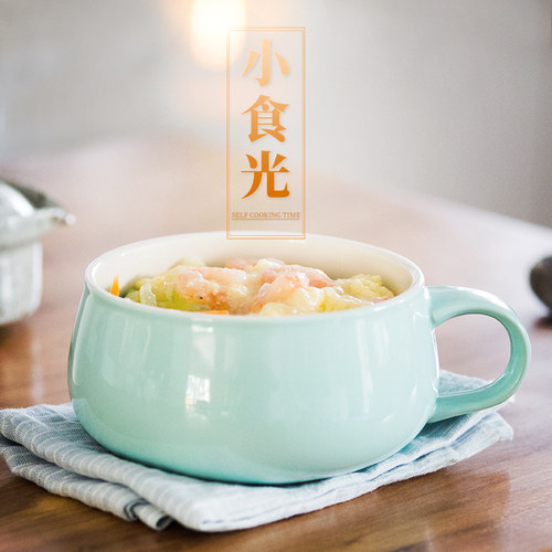 创意日式釉下彩可爱卡通风大肚杯