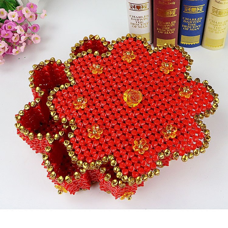 DIY手工串珠 编织 纸巾盒 糖果盒 纳盒爱心功能盒家居摆件材料包