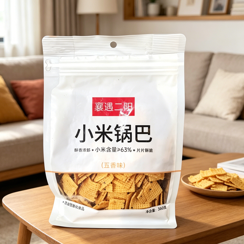 襄遇二阳小米锅巴五香味360克一袋香脆味浓解馋小零食宿舍好味道