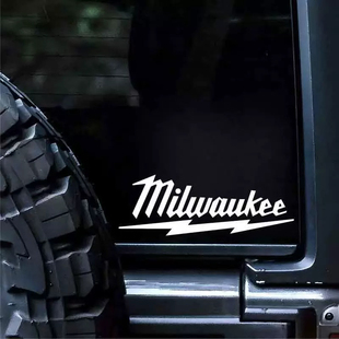 Milwaukee米沃奇Logo车贴车身挡风玻璃贴反光贴创意电动车贴纸