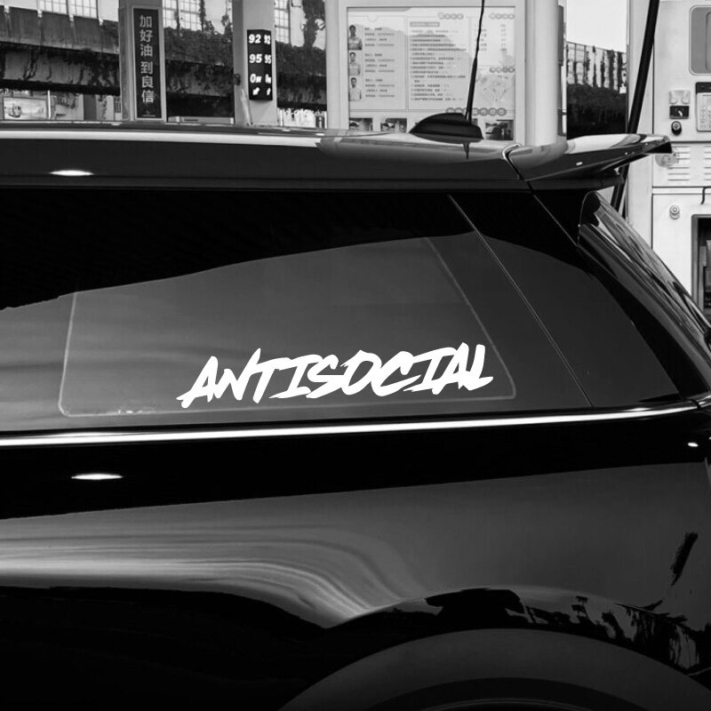 ANTI SOCIAL英文个性潮流创意改装电动车摩托车车窗车窗玻璃装饰