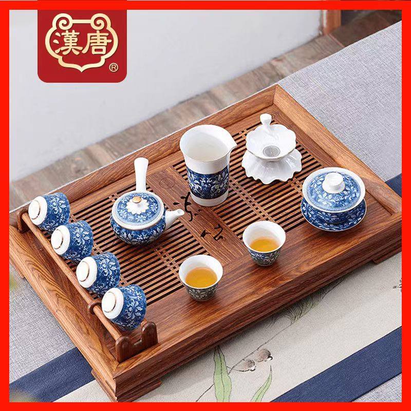 汉唐实木茶盘 花梨木品茗茶盘 茶具 排水盛水式两用实木茶海台