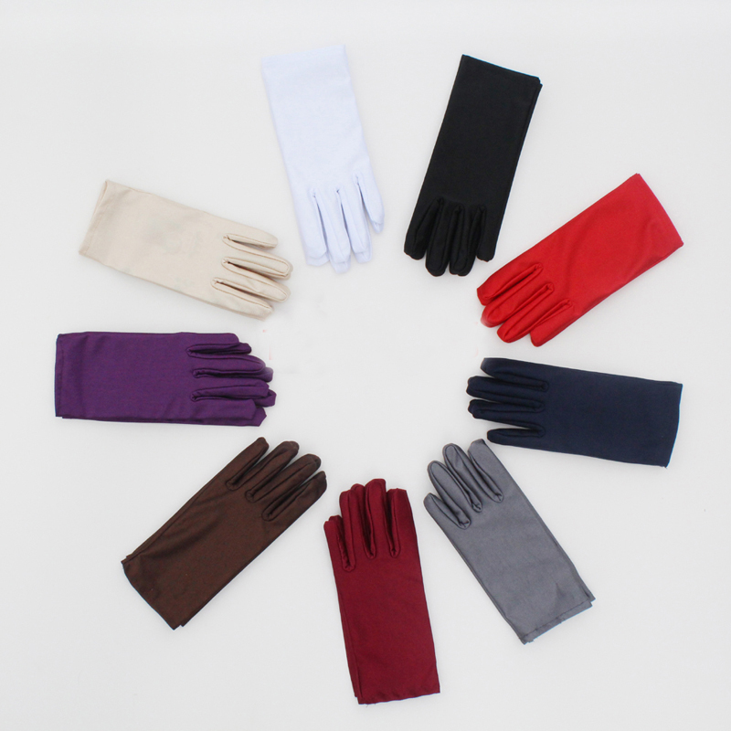 黑白高弹力紧身舞蹈防晒演出手套