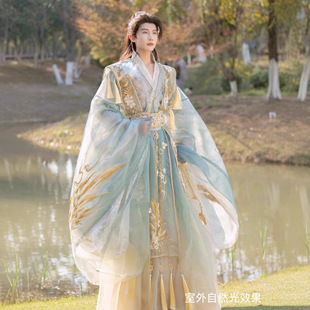 正版原创汉服2025新款重工刺绣渐变水钻改良南北朝男女款仙气古装