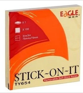 正品益而高TY654告示贴 便利贴 N次贴 75*75mm便签本 100张