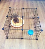 СОБАКОВАЯ ЖЕЛЕКОЕ ОБЩЕСТВО Кот жирное жирное и высокое клетку маленькая собака домашнее животное плюшевое барьерное забор с помощью дверного дома с дверным домом