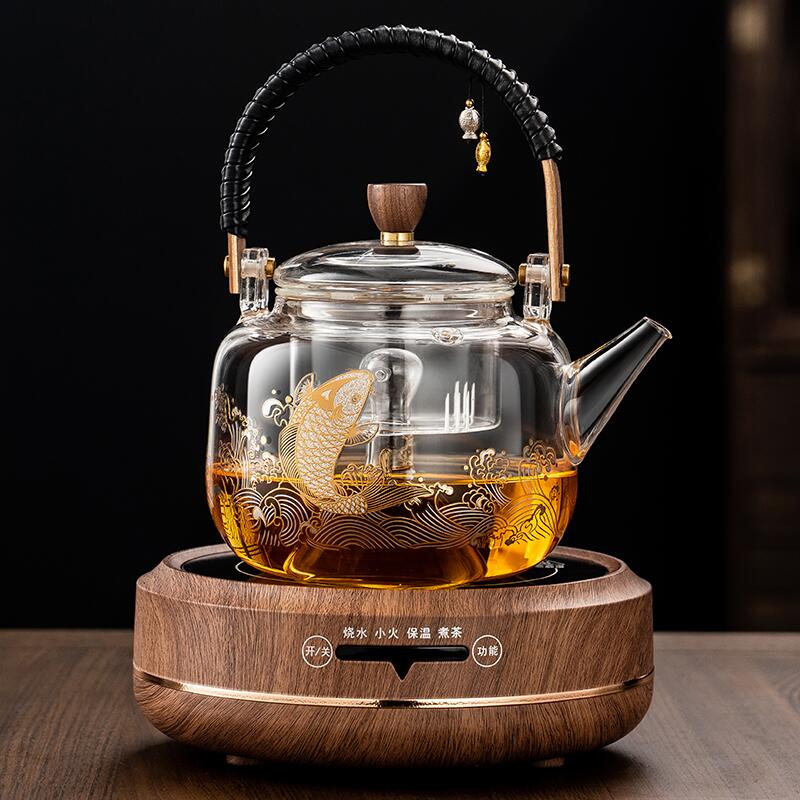 煮茶壶喷淋式高硼硅玻璃煮茶器蒸煮一体全自动电陶炉煮茶炉养生壶