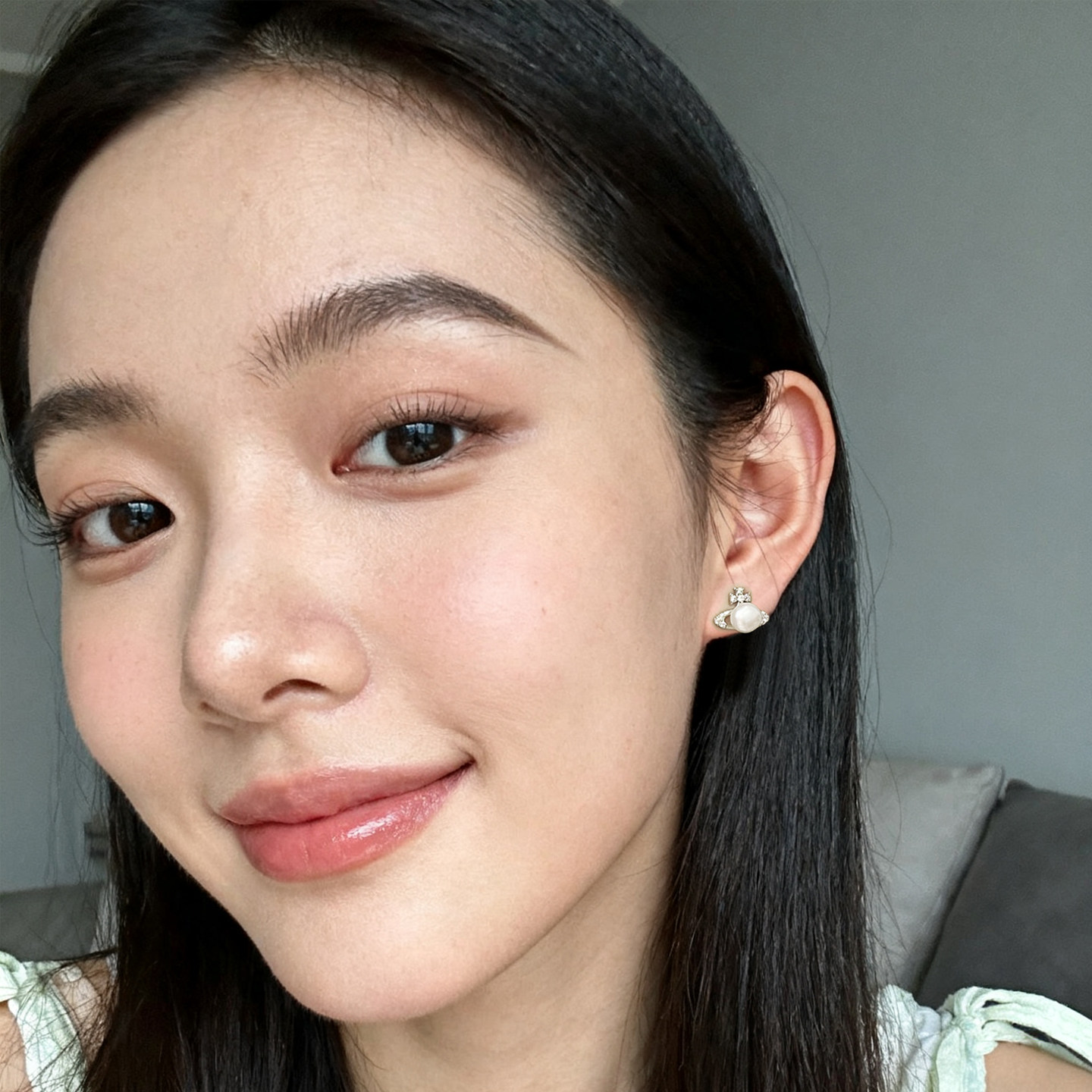 土星球天然淡水珍珠耳钉女2026新款精致轻奢高级感网红耳环耳饰