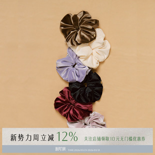 26新品 设计师品牌 流光丝绒大肠发圈百搭纯色发饰SOLSOL HUG SOUL