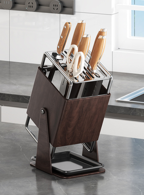 刀架置物架2025新款厨房专用台面菜刀架刀座多功能旋转刀具收纳架