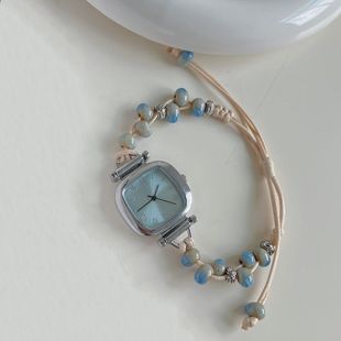 链条式手表女ins高颜值学生小众韩版简约时尚百搭森系方形石英表