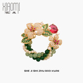 莫奈浮光绿影繁花胸针复古美学别针西装 外套高级感独特胸花女礼物