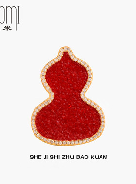 东方吉运红色葫芦胸针璀璨水晶喜庆别针大衣旗袍古典国风新年胸花