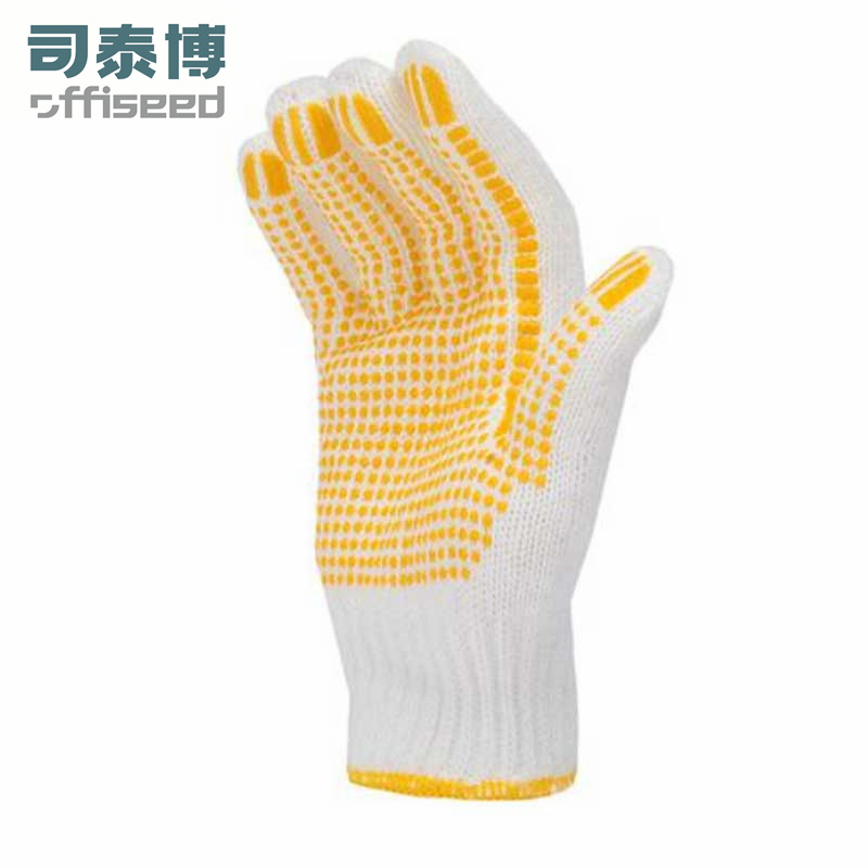 司泰博600克黄点胶棉纱手套