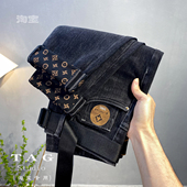 小脚长裤 2023年春秋季 子 潮流新款 高端刺绣印花弹力修身 牛仔裤 男士