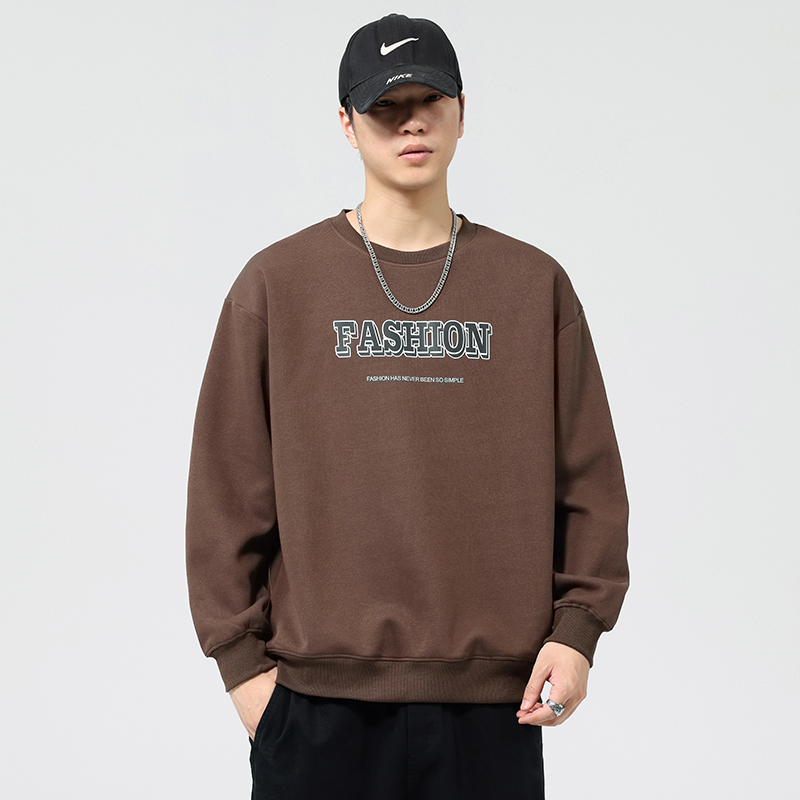 2024年新款大码卫衣男士宽松潮流圆领上衣服加肥加大秋款胖子男装