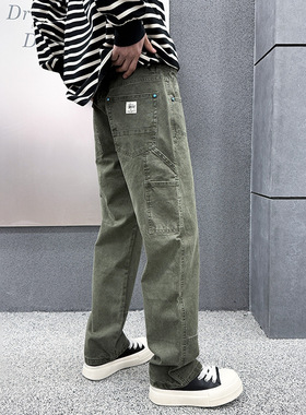 2026年秋冬季新款黑色高端牛仔裤男士春季宽松百搭潮牌休闲长裤子