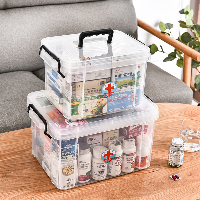 家用小医药箱多层医用塑料家庭急救套装大号儿童医疗箱药品收纳盒