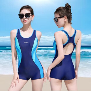 胖MM运动泳装 游泳衣女专业竞技训练连体泳衣无袖 平角速干加肥大码