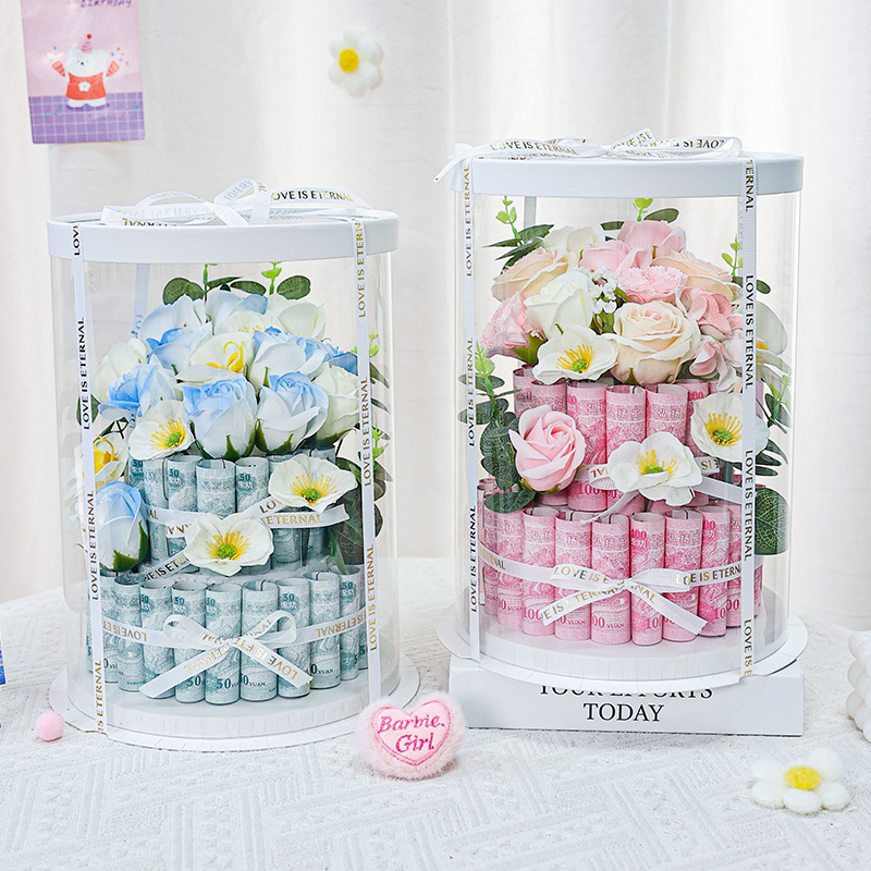 土豪有钱花蛋糕礼盒仿真花束手工自制diy材料包装生日礼物送女友