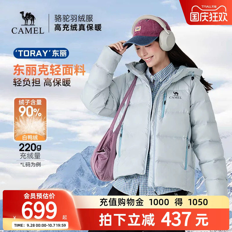 骆驼90绒子羽绒服户外防泼水外套图片