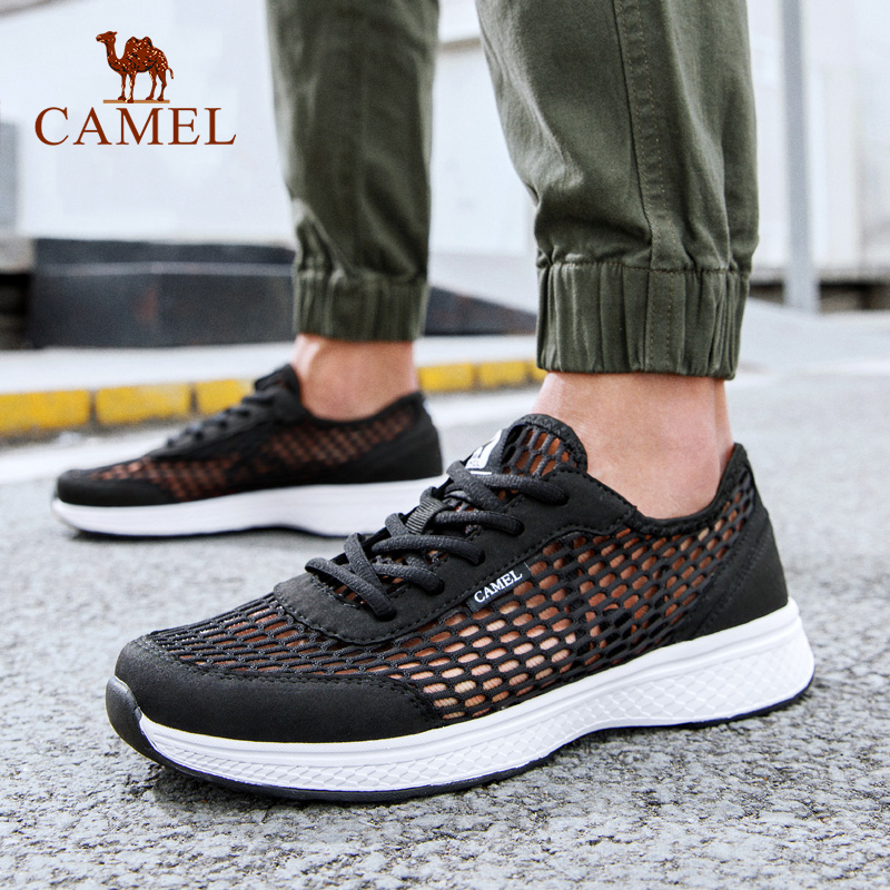 骆驼运动休闲透气网面鞋