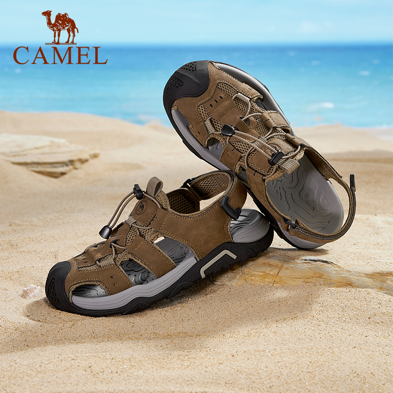 骆驼男鞋凉鞋2024夏季新款透气溯溪鞋镂空防滑徒步运动沙滩鞋男士