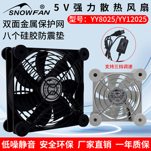 12CM双网双减震底座光猫机顶盒软路由器带调速USB散热风扇5V 8CM