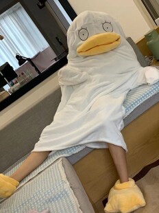 仲花家伊丽莎白睡衣冬季睡袋搞怪沙雕可爱鸭子睡袍加厚法兰绒卡通