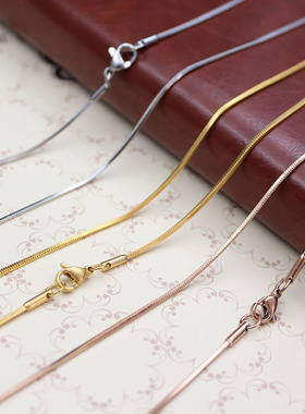 玫瑰金项链钛钢毛衣链情侣钛钢