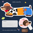 异型鼠标垫套装游戏办公滑鼠垫创意卡通印花可爱腊肠狗加长桌面垫