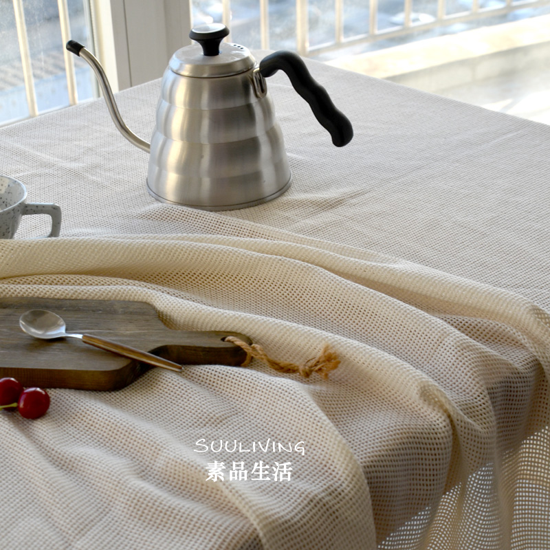 法式乡村简约ins风米色奶油色餐桌布茶几布艺台布装饰盖布巾定制