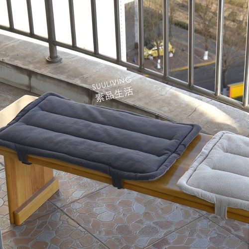 家用棉麻薄款长凳子坐垫子防滑