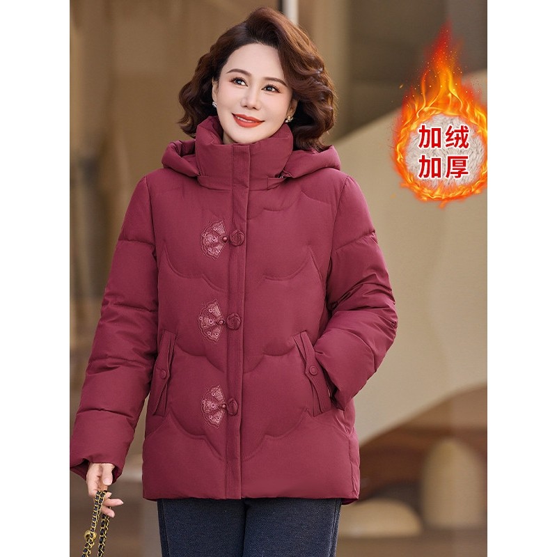 9291妈妈棉服冬季加厚棉袄女洋气显瘦中年女装防寒保暖棉衣外套