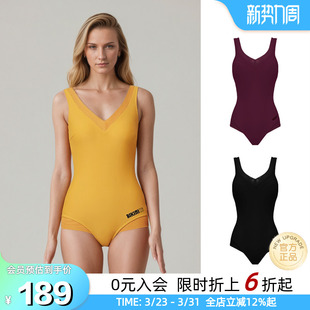 BIKINIHI女士连体泳衣微胖保守遮肉显瘦抗氯防晒游泳竞速温泉度假