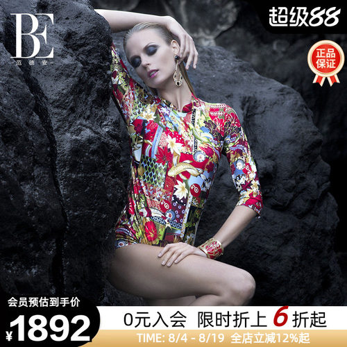BE范德安高端中式旗袍连体泳衣女