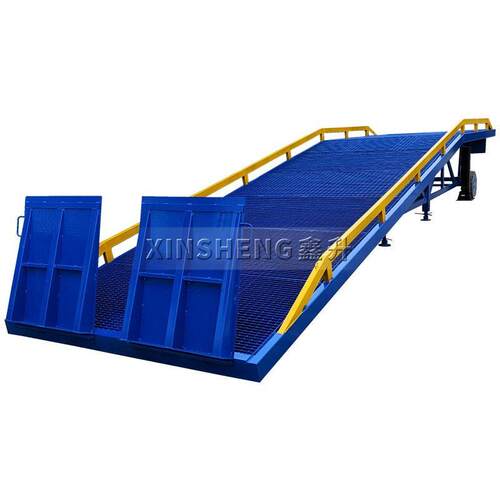 移动式登车桥手摇机械钢格板装车桥叉车卸货桥10吨集装箱坡道通道