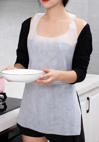 一次性无纺布围裙餐饮专用吃饭围兜成人火锅防水防油加厚围布