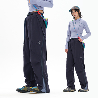 <山野系列>侧拉链软壳冲锋裤女男