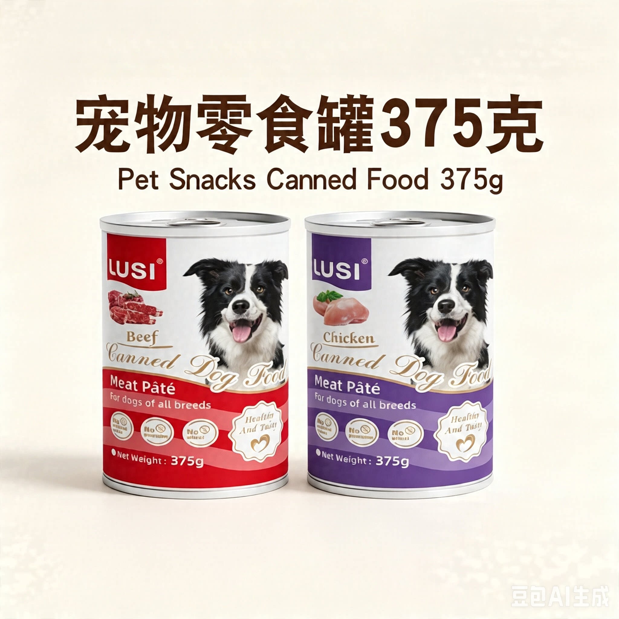 正品狗罐头露思狗狗零食慕斯罐头375g鸡肉牛肉狗狗主食肉泥罐头