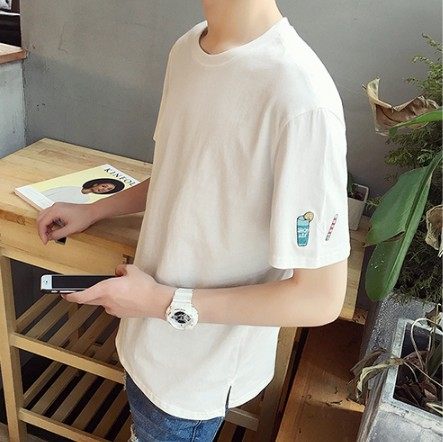 Korean men and women bf Harajuku Seven point sleeve T-shirt South Korea trend Easy lovers Half 7 points Short sleeved shirtin the Men's clothing, T-shirt  category - from Buy2taobao.com to provide professional Taobao agent buy service