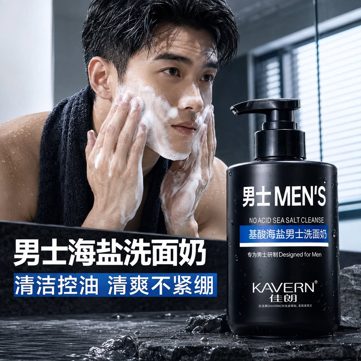 男士专用洗面奶控油去黑头收缩毛孔清爽去油祛痘除螨虫洁面乳男生