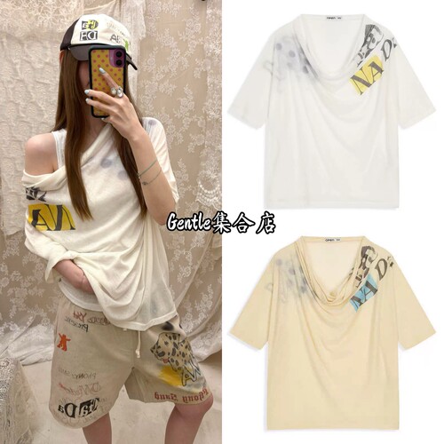 在途现货 OPEN YY 设计师品牌 26夏季新款 大宽领字母堆领T恤