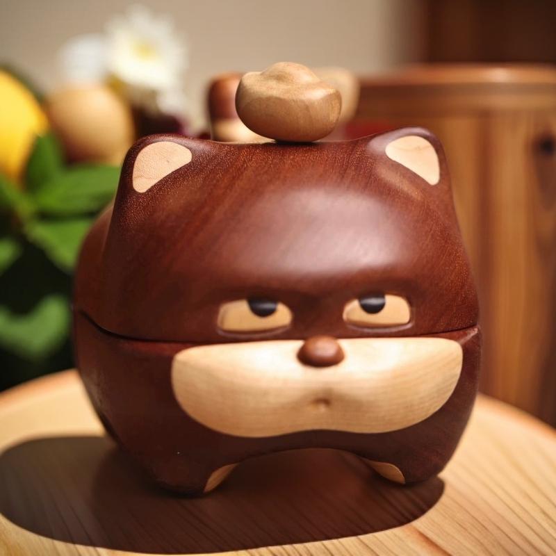 暴暴闹闹/实木大容量杂物收纳摆件家用生日七夕情人创意礼物