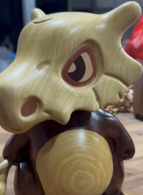 巨卡拉实木手办雕刻桌面装饰品手工高端创意摆件神奇宝贝治愈礼品